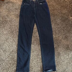 Dark Blue Straight Leg Jeans